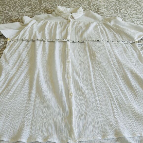 Urban Outfitters Button Up Blouse Women Medium White Cotton Feminine Comfy Boho - Picture 6 of 15